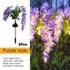 2X Solar Pathway Lights Artificial Wisteria Flowers Solar Light Outdoor Garden Lighting, LED Garden Solar Lights For Yard/Patio/Landscape/Walkway Path