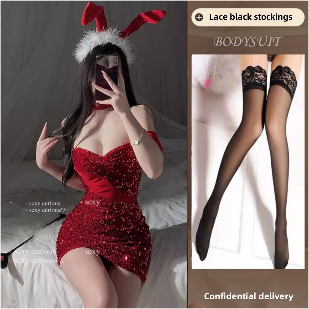 Sexy Christmas Lingerie Seduction Robe Uniform Suit Pajamas Sex Passion Winter Bunny