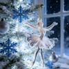 Christmas Tree Hanging Ornament Xmas Decor 2D Glittering Ballerina Transparent