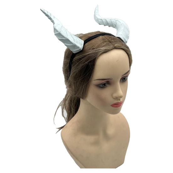 Gothic Devil Horn Headband Imitation Fake Bull Horns Hair Hoop Halloween Dress Up Hair Accessories for Halloween Cosplay Carnival