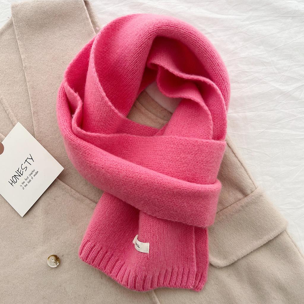 Selected Australian Pure Wool 100% Wool Scarf Solid Color Versatile Women'S New Winter Warm Knitted Scarf