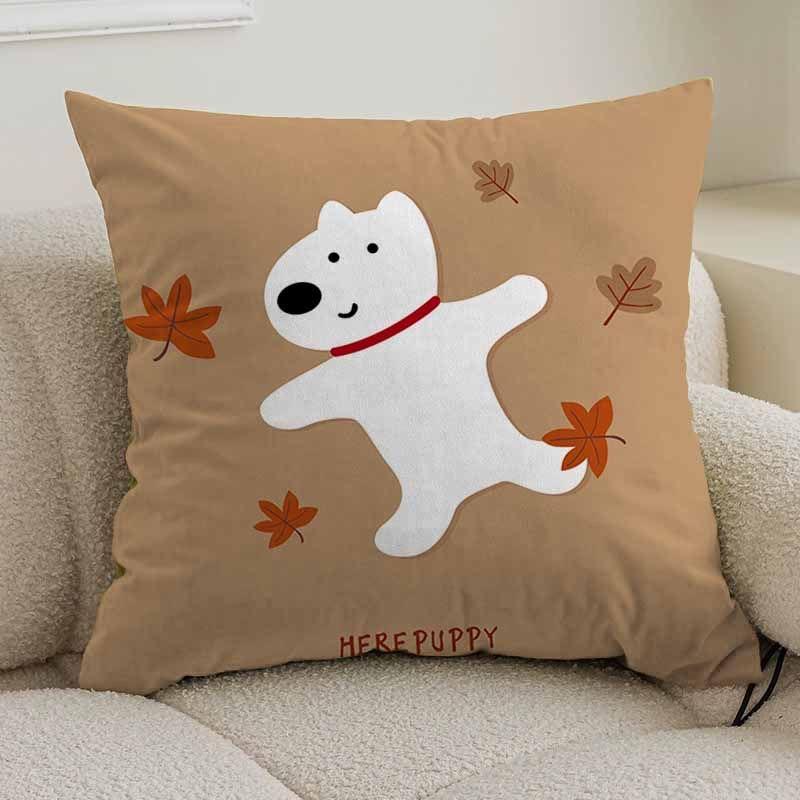 Cartoon animal pillow cover sofa living room cushion cover office waist pillow bedside square pillowcase removable and washable