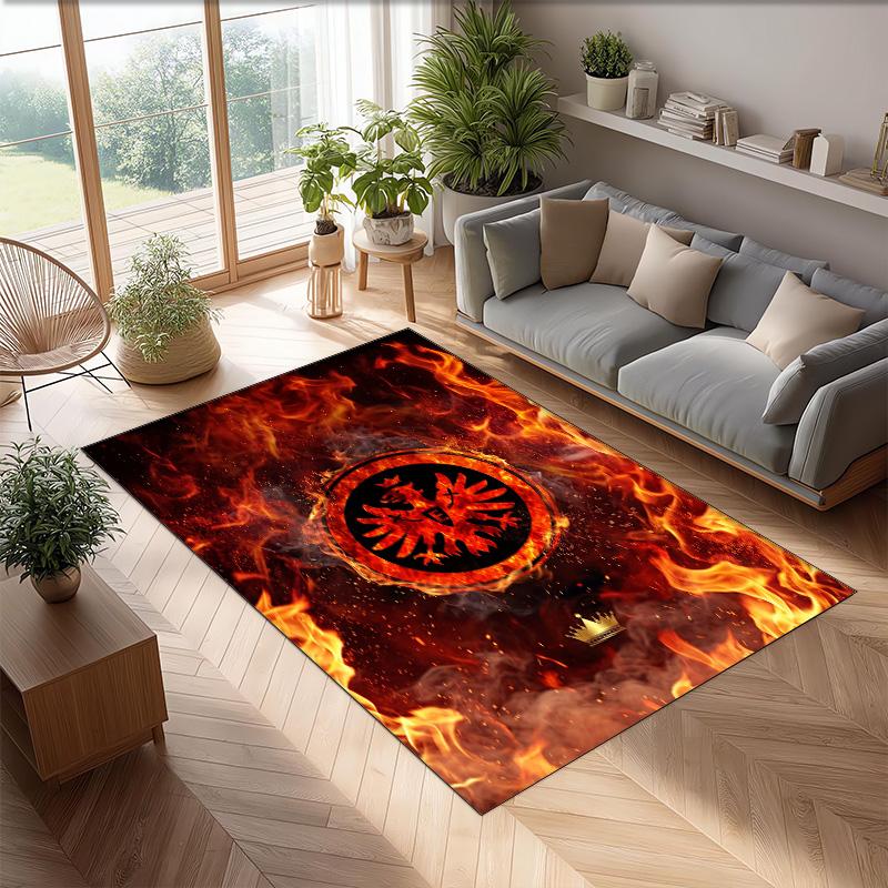 Eintracht Frankfurt Football Print Crystal Velvet Rug, Comfortable Water Absorbent Non Slip Indoor Floor Carpet