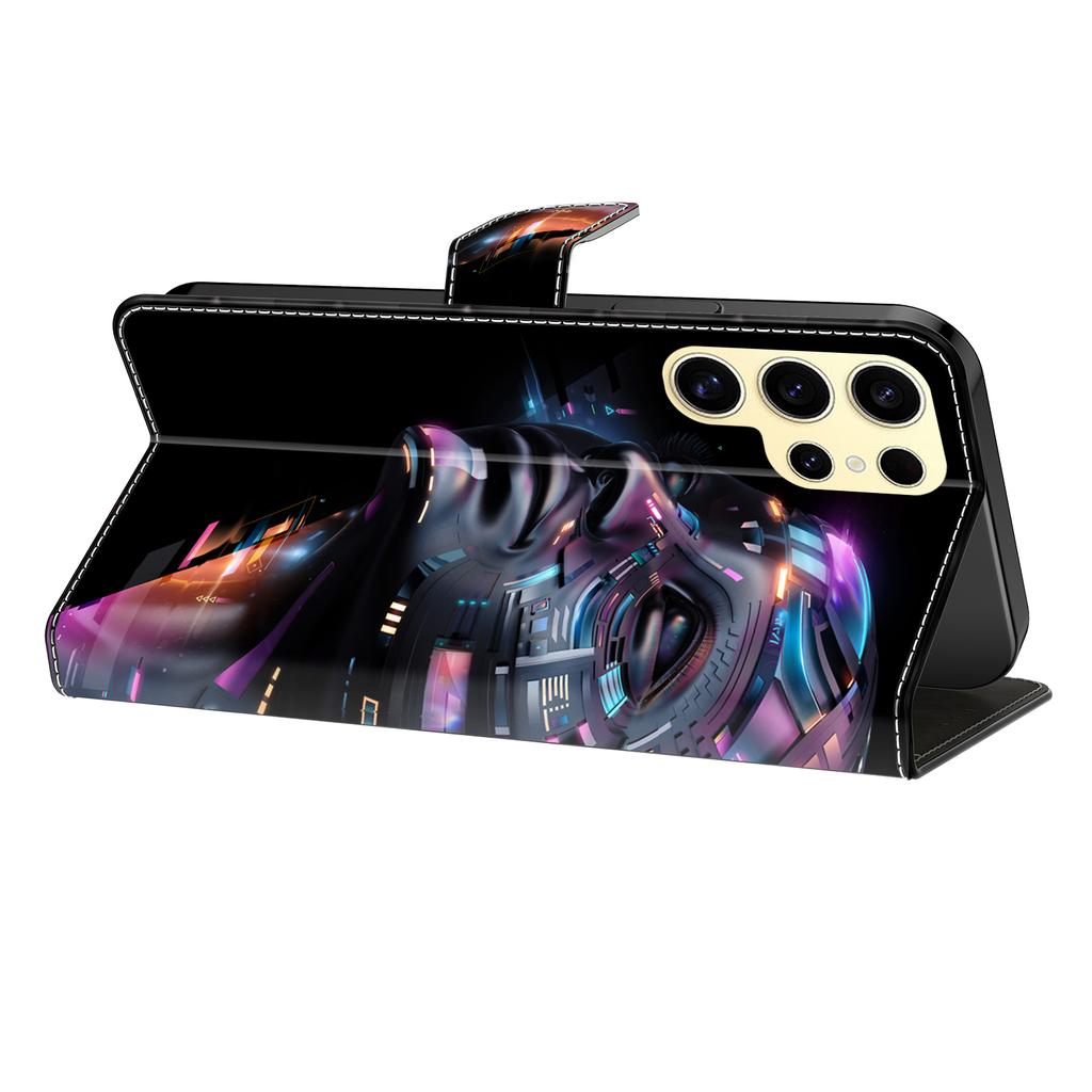 AI Digital Robots Pattern PU Leather Book Case for iPhone Samsung Huawei Honor Google Redmi Xiaomi LG Motorola Sony Nokia Oneplus Oppo