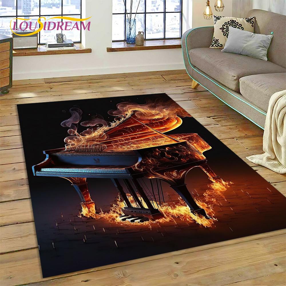 3D Dream Piano Key Музыкальный инструмент Мультяшный коврик Большой, ковер для дома Гостиная Диван Коврик Декор, детский нескользящий напольный коврик