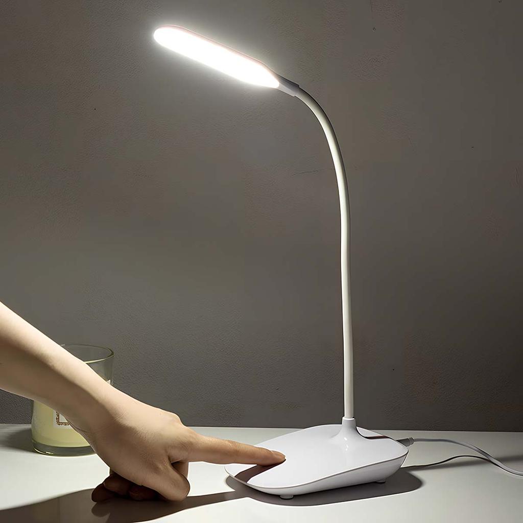 1PC Touch LED Desk Lamp Bedside Reading Lamp Dimmable Warm White Light with Flexible Gooseneck Portable Eye Protection