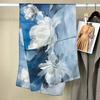 Mysterious Blue Series! 12 Mmi Plain Crepe Satin Silk Scarf Women'S Ink Three-Dimensional Style Mulberry Silk Scarf