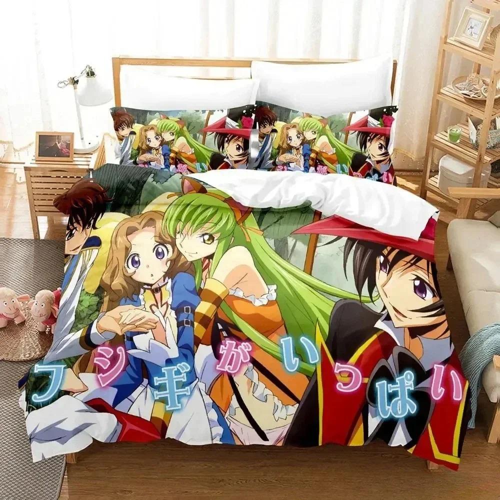 Домашний текстиль CODE GEASS Комплект постельного белья Односпальный Полуторный Двуспальный Евро Макси Размер Комплект для кровати Взрослый Детская Спальня Пододеяльник Комплекты 3D-печать Аниме