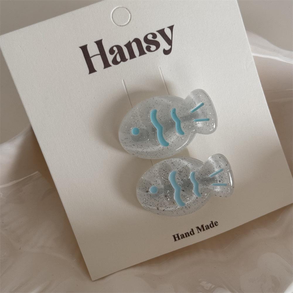 One-Pair Package Girl Heart Cute Floral Cosmetic Clip Polka Dot Duckbill Clip Seamless Barrettes Bang Clip Accessories