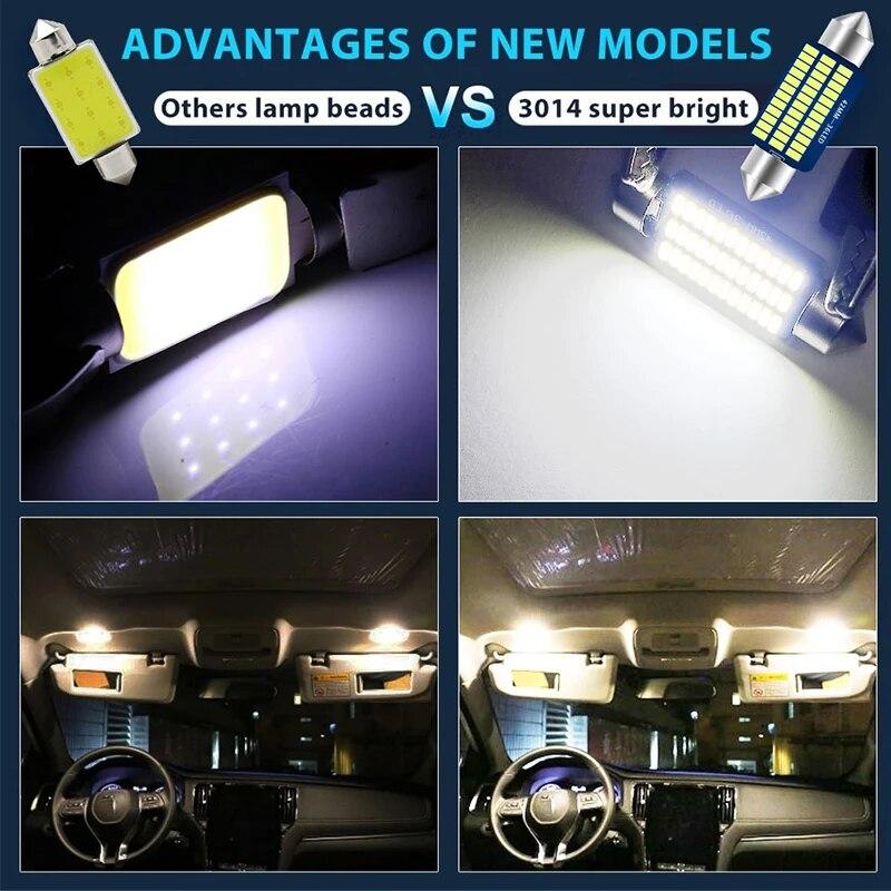 10 шт. светодиодная гирлянда C5W 31 36 39 41 мм 4014 чипы светодиодные Canbus C10W автомобильный светодиодный внутренний светильник для чтения плафон 12 В