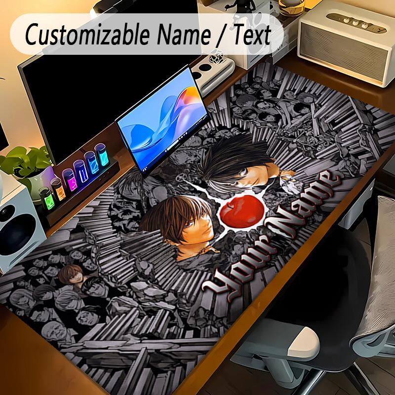 Large Mouse PadDeath Note Custom Name Text Personalized Desk Mat Non Slip Gaming Pad