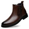 British Style Chelsea Men Boots Ankle Boots Retro Casual Leather Boots Side Zipper Male Business Footwear Handmade Walking Shoes