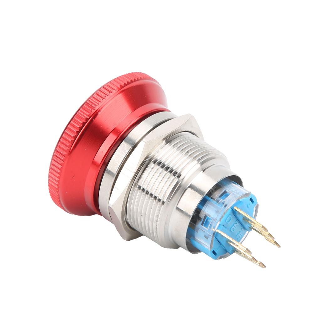 22mm Waterproof Emergency Stop Push Button Switch SelfLock Mushroom Head Button Switch(6 Pin )