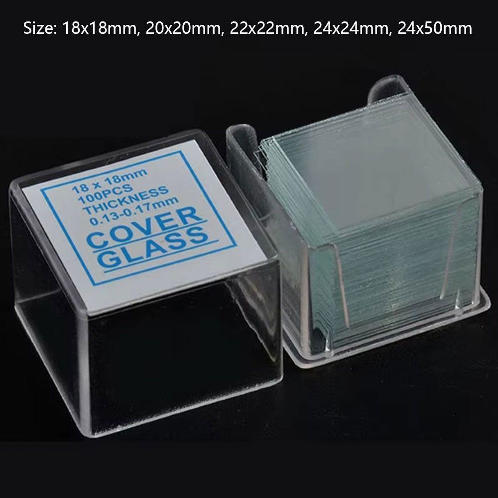 100Pcs Glass Microscope Slides Coverslips Glass Cover Slips for Biological Specimen Preparation