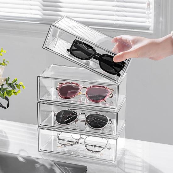 36925 шт. Коробка для хранения очков Прозрачная Штабелируемая Тип ящика Пыленепроницаемая Настольная