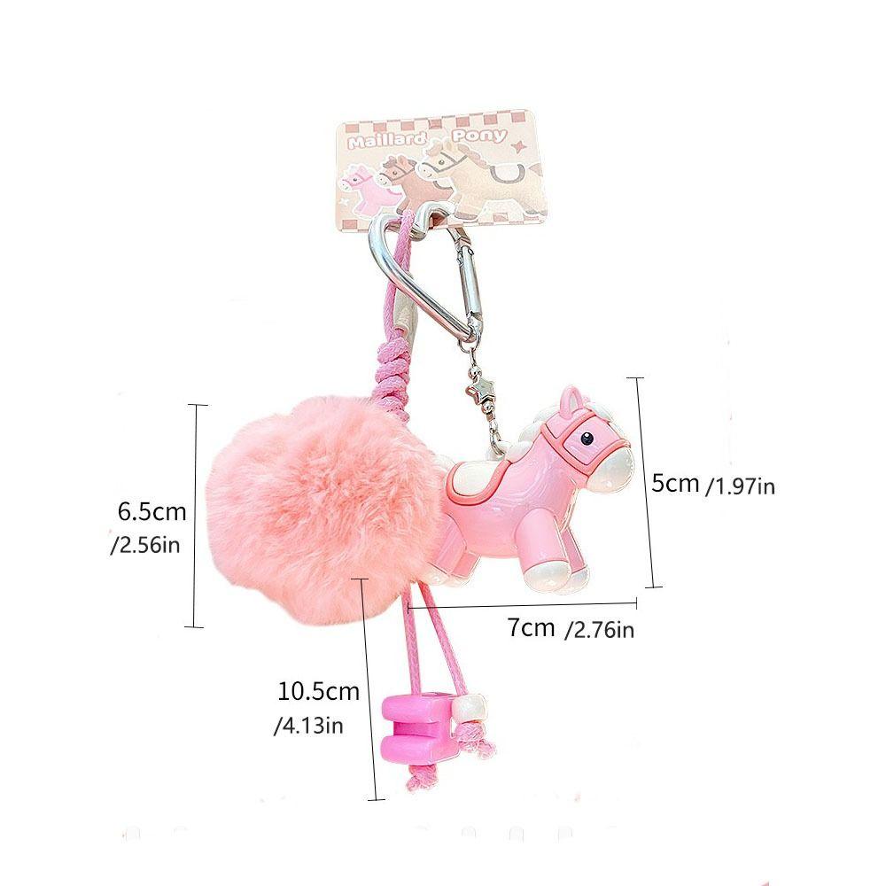 with Ball Horse Keychain Chinese Style New Year Keyring Cute Plush Pony Keychain  Kids Gifts