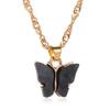 C187 Japanese and Korean Sweet Butterfly Necklace Acrylic Colorful Sweet Women's Collarbone Chain Personality Trendy Neck Chain