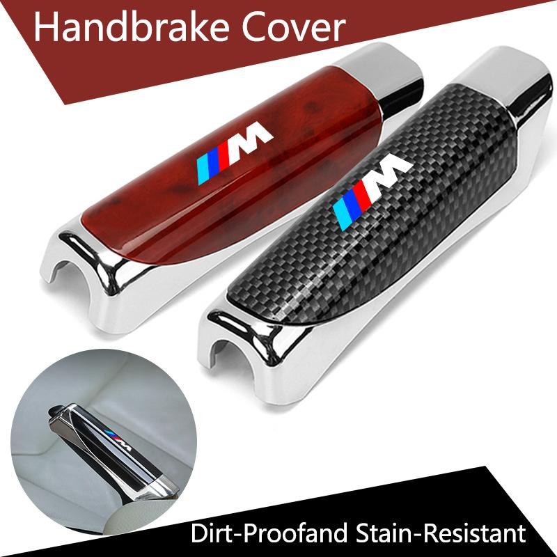 BBJG8 For BMW M 1 3 5 Series X1 X3 F10 Leather Carbon Fiber Car Handbrake Cover Protective Sleeve Hand Brake Protection Car Interior