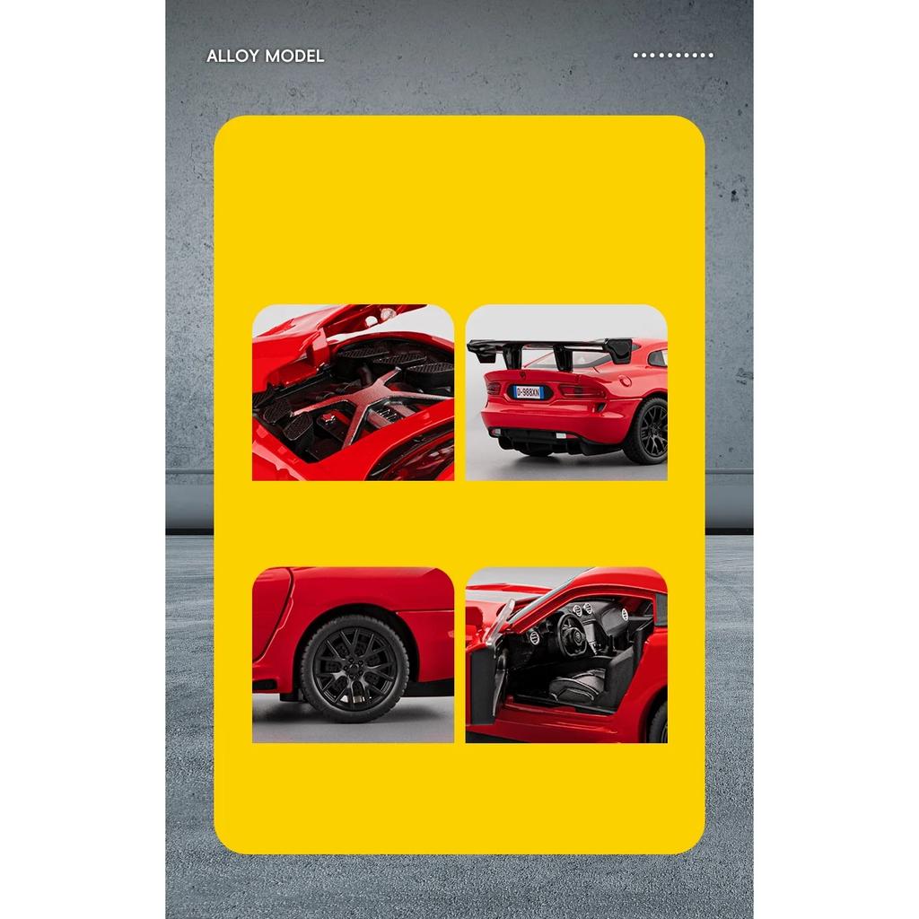 1/32 Dodge Viper ACR SRT Модель спортивного автомобиля из сплава Литые металлические трековые гоночные автомобили Модель автомобиля Звук Свет Симуляция Детские подарки