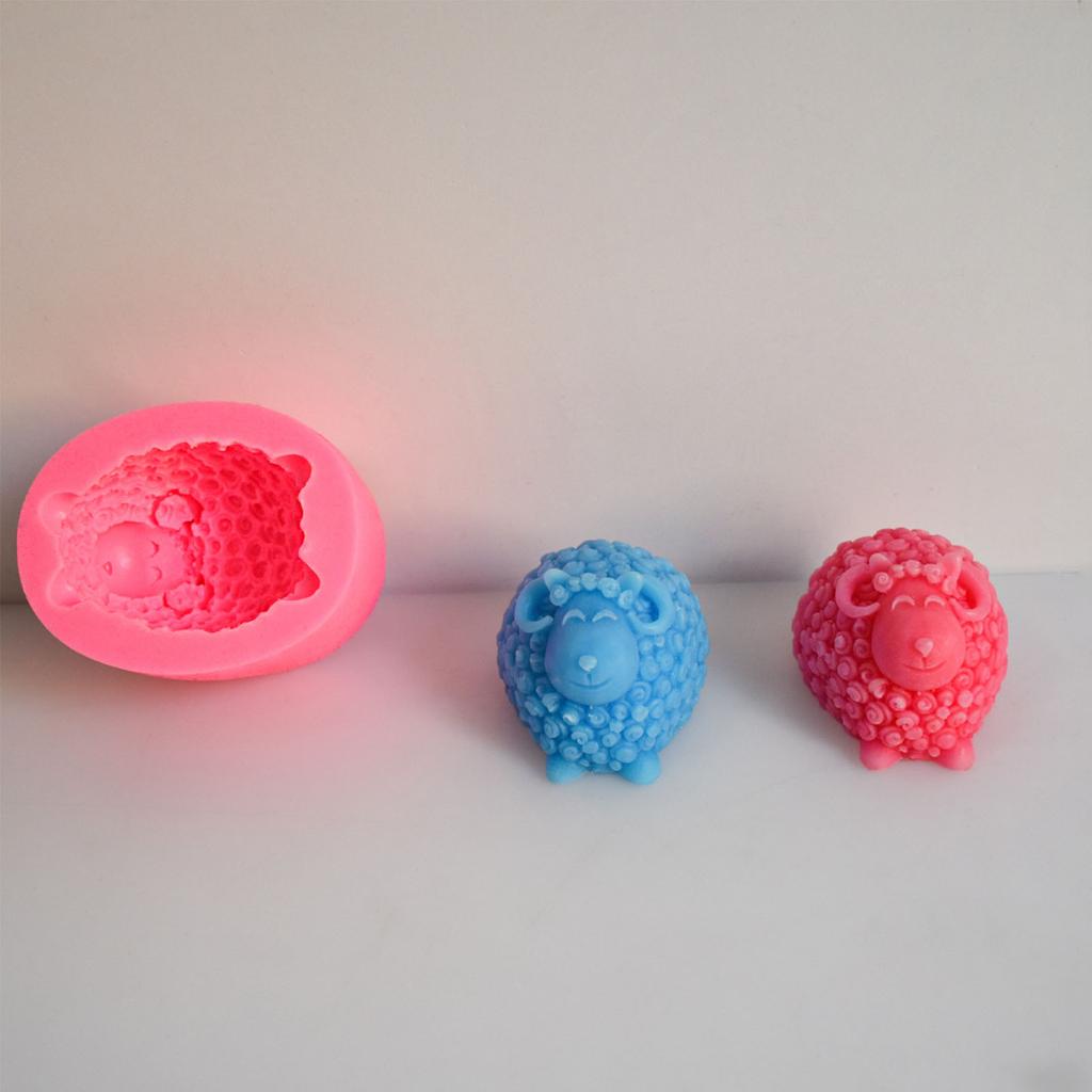 3D силиконовая форма для свечей с изображением овцы, ручная работа, ароматерапевтические свечи, поставки для изготовления гипсового мыла, силиконовая форма, 3d форма из смолы для рукоделия
