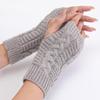 Short Fried Dough Twists Fashion Gloves, Autumn And Winter Men'S And Women'S Knitting Wool Gloves, Exposed Half Finger Warm Wrist Protectors
