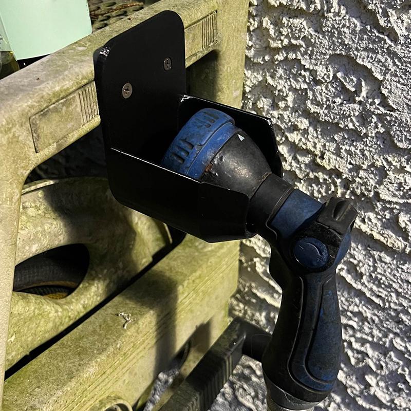 Wall Mounted Hose Nozzle Bracket with Securing Screws Leak Hole for Garden Outdoor Irrigation System Storage
