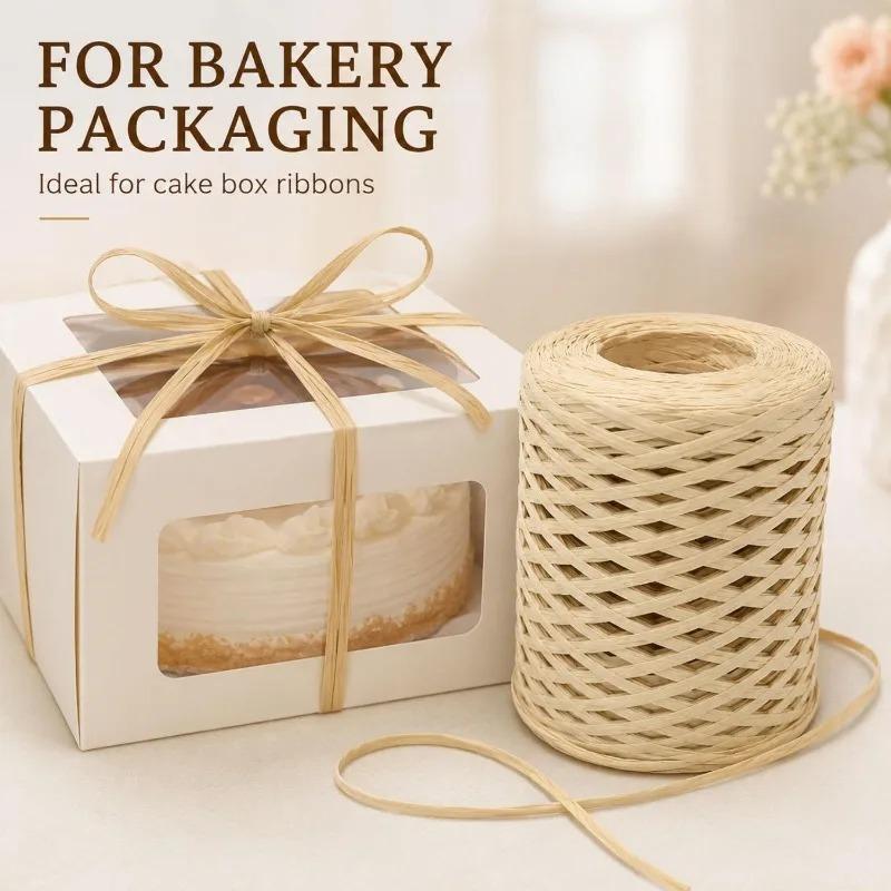 DIY Raffia Straw Yarn Gift Packing Ribbon Handmade Craft Color Rope Knitting Crocheting Paper Ropes Wedding Party Decor Supplies