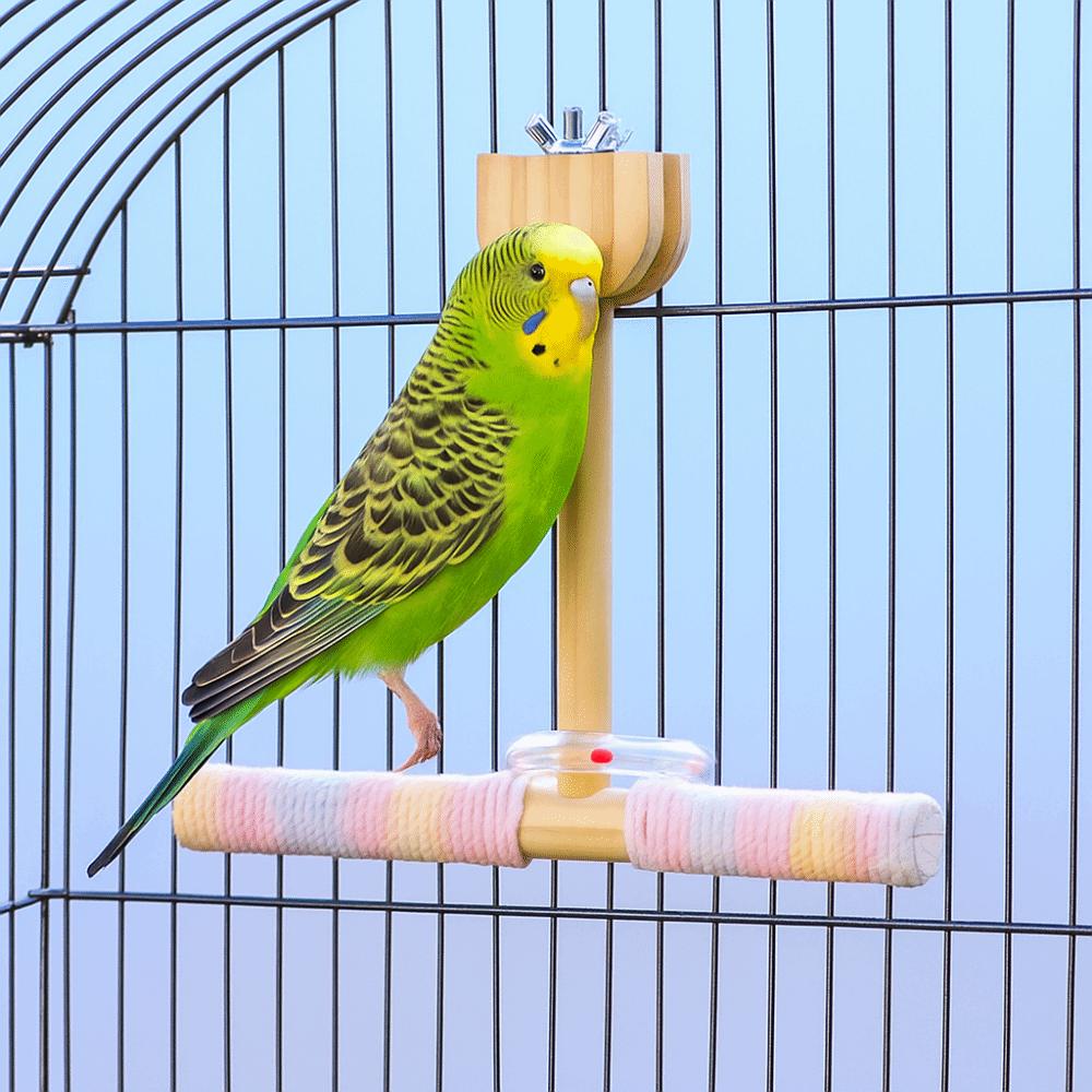 Bite Resistant Wood Parrot Swing Wear-resistant Bird Cage Decoration for Parrots Parakeets