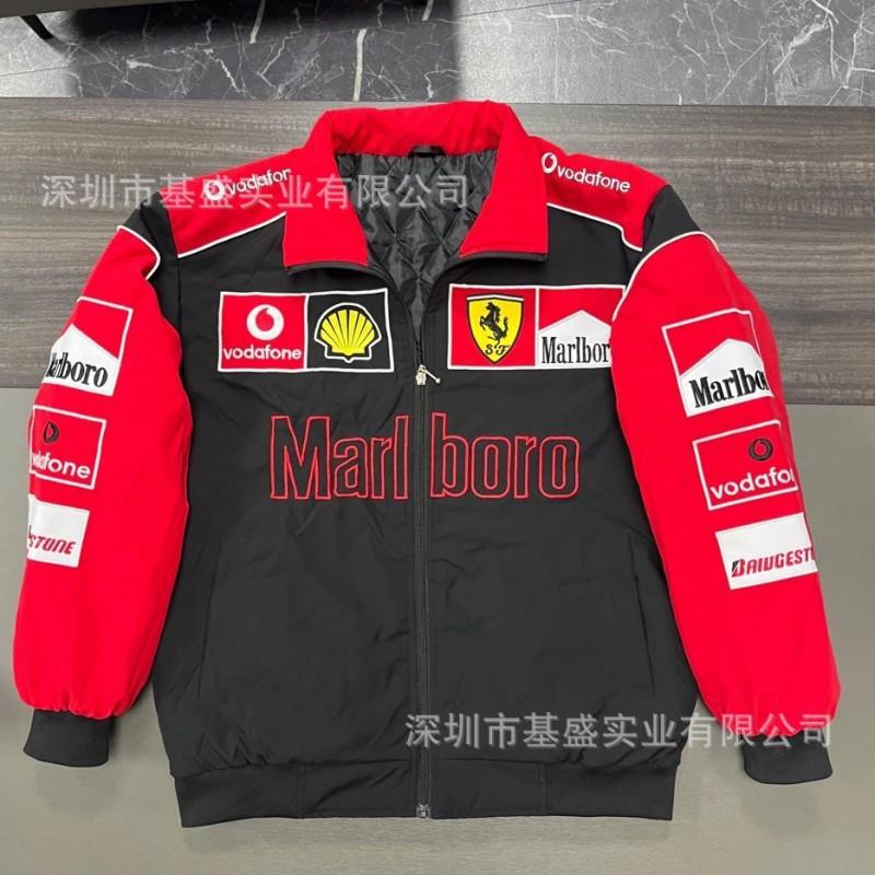 Men Women Racing Style Embroidered Motorcycle Jacket Cycling Windproof Outerwear Winter Sport Riding