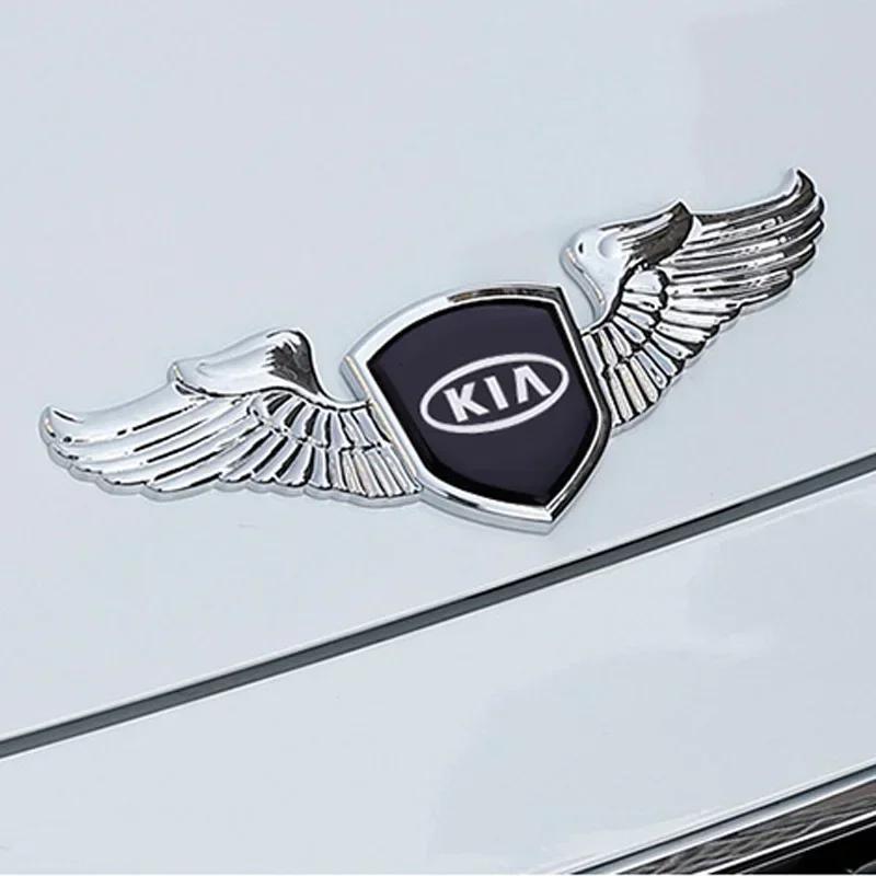 Car Styling Metal Chromed Emblem Badge Sticker Front Hood for KIA K2 K3 K5 K7 RIO Sportage Sorento Optima Oprius Forte Ceed