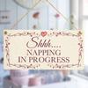 1pc Shhh. Napping In Progress - Beautiful Taking A Nap Notice Plaque , 10x5 Inches Wooden Hanging Plaque Gift.