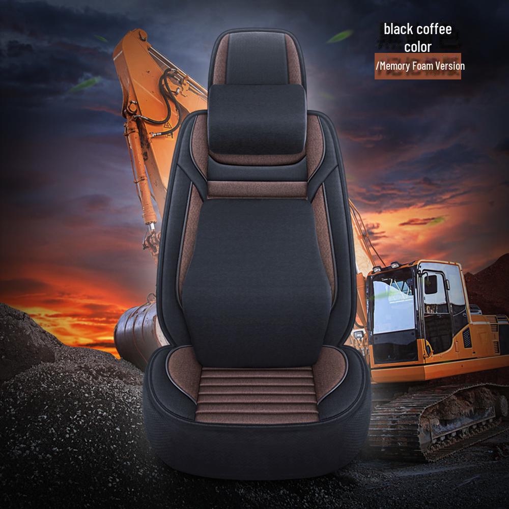 Подушка для сиденья экскаватора - дышащий льняной чехол для одного сиденья, универсальная посадка, подходит для всех сезонов.