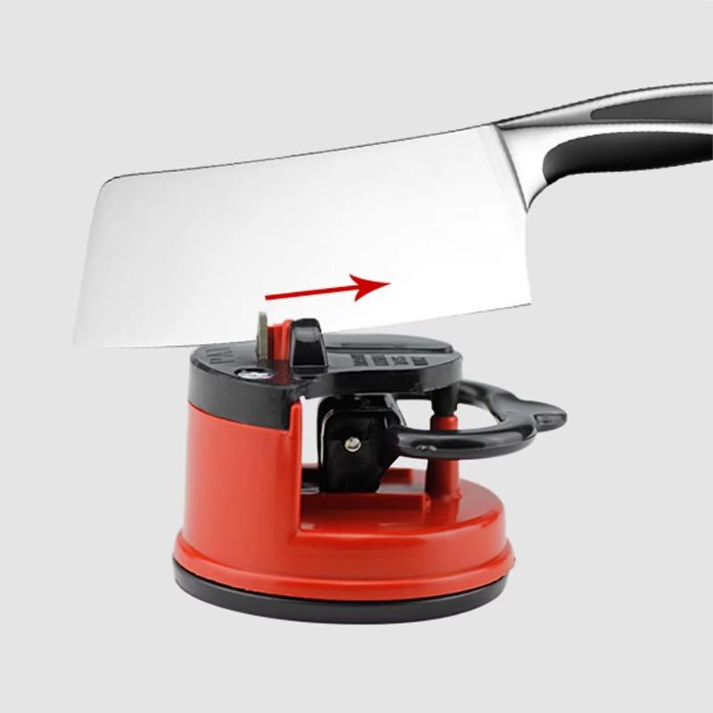 Hot Sale Portable Red Suction Cup Sharpener Tools Suitable House Kitchen Friut Cut-knife Tool Outdoor Home Sharpener Accessories