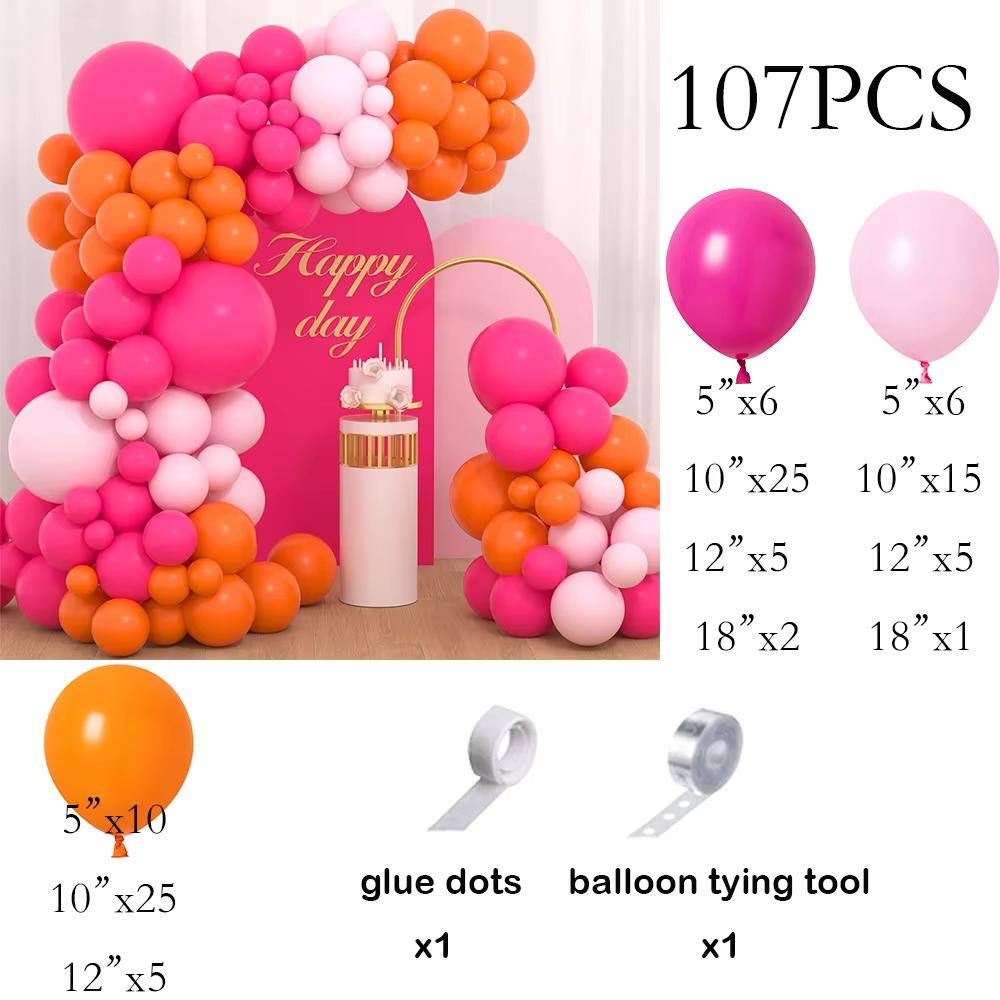 Rose Pink Balloons Garland Arch White Gold Confetti Balloon Kit Baby Shower Wedding Anniversary Birthday Party Decoration Globos
