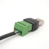 Беспаечные USB-разъемы USB2.0 Папа к винтовым клеммам Адаптер-конвертер для DIY-проектов Запчасть для ремонта кабеля передачи данных