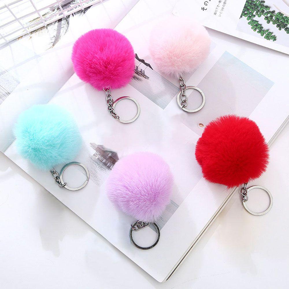 Мягкий для женщин пушистый мех ювелирные изделия меховой шар помпон брелок модные аксессуары брелок брелки