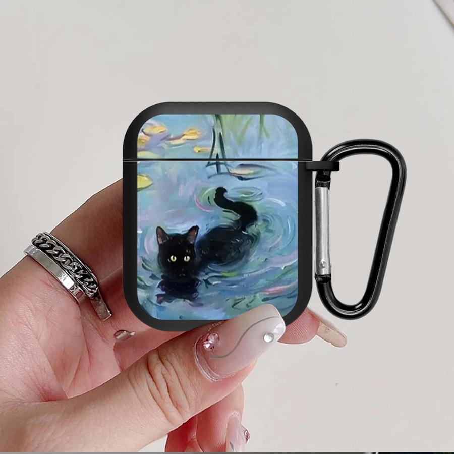Чехол для наушников Cover Case Для Airpods 3 2 Pro3 Pro2 Pro 1 4 Черный Кот