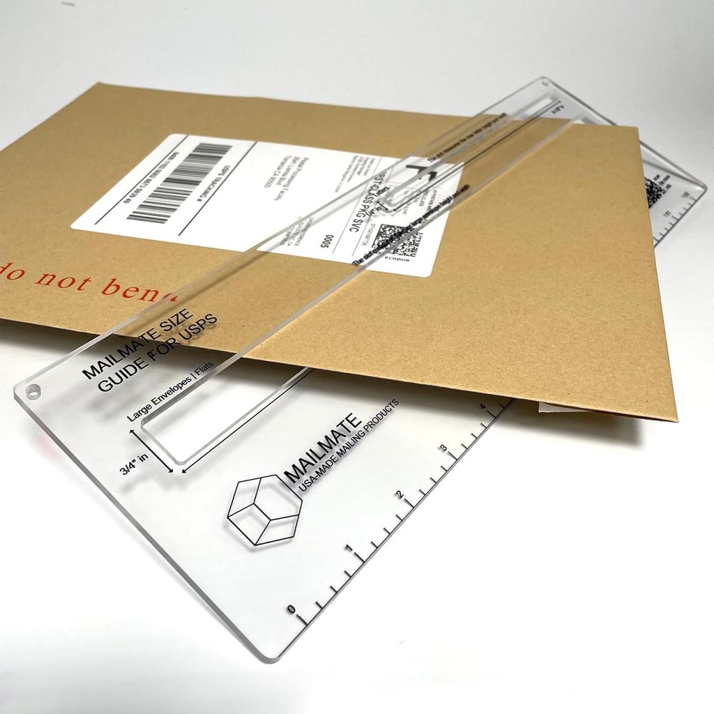Mailmate Shipping Guide for USPS | Mail Sizer, Mail Measure, Slot Template, Letter & Envelope Size, Measuring Tool for USPS | Inc Ruler & Weights