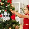 6Pcs Christmas Hanging Snowflake Ornaments Wooden Snowflake Pendant Decoration Xmas Tree Hanging Pendant Festive Accent