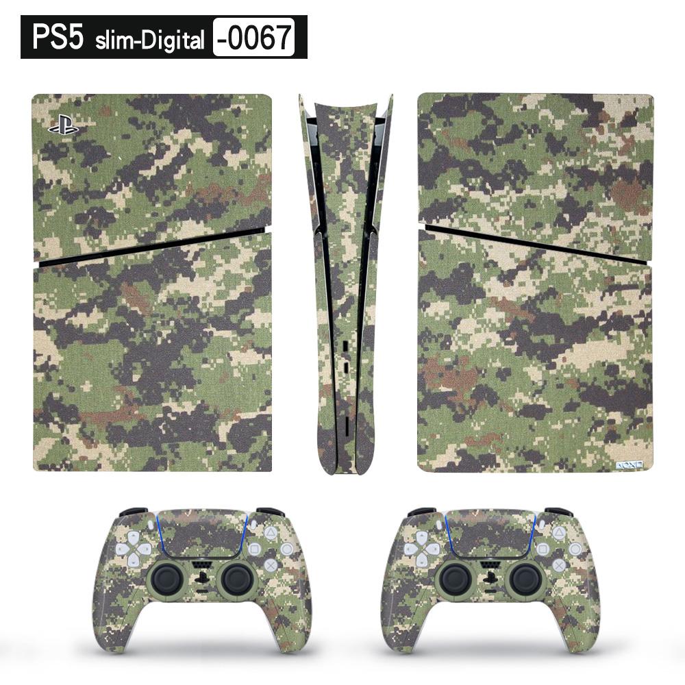 Художественная виниловая наклейка для тонкой цифровой консоли PS5 и 2 контроллеров, наклейка