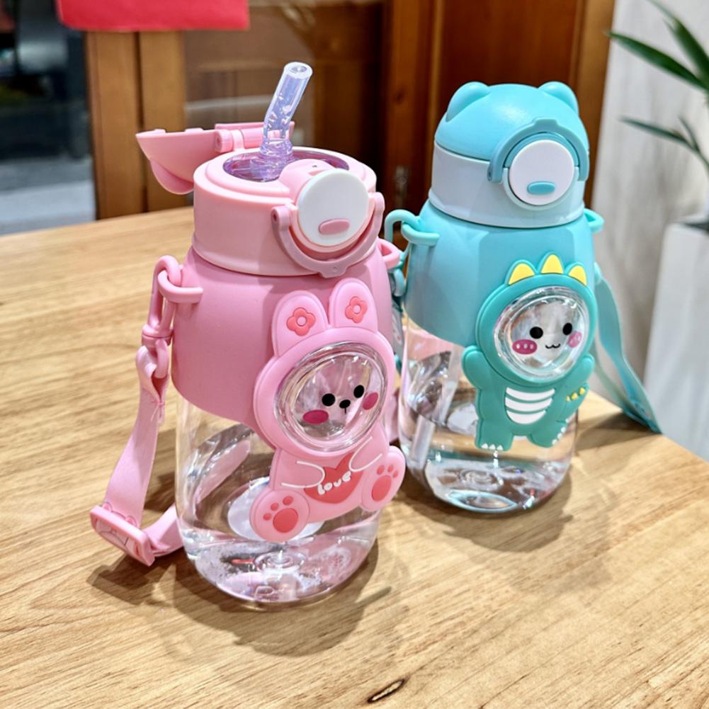 Летний детский пластиковый стакан для воды с соломинкой, новый милый и ценный мультяшный стакан для студентов и студенток, портативный, ЗАЩИТА ОТ ПАДЕНИЙ