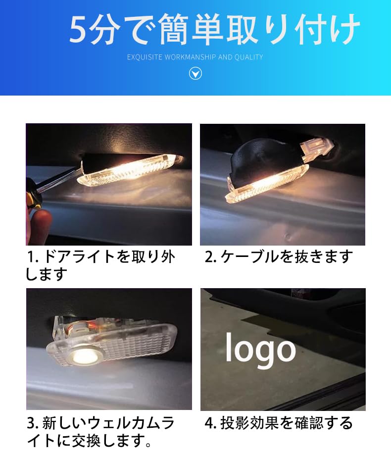 Aohong Подсветка двери вежливости Приветственная подсветка с лазерным логотипом Светодиодный логотип Комплект оригинальной замены для Alfa Romeo Romeo и Stelvio Подсветка, Подсветка, Лампы, Подсветка,