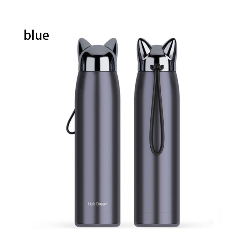 300/320ml Thermos Bottle Stainless Steel Vacuum Flasks Cute Cat Ear Thermal Cup Portable Travel Outdoor Mug for Coffee Tea Milk