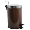 MSV Poubelle À Pédale Inox 3L Chocolat