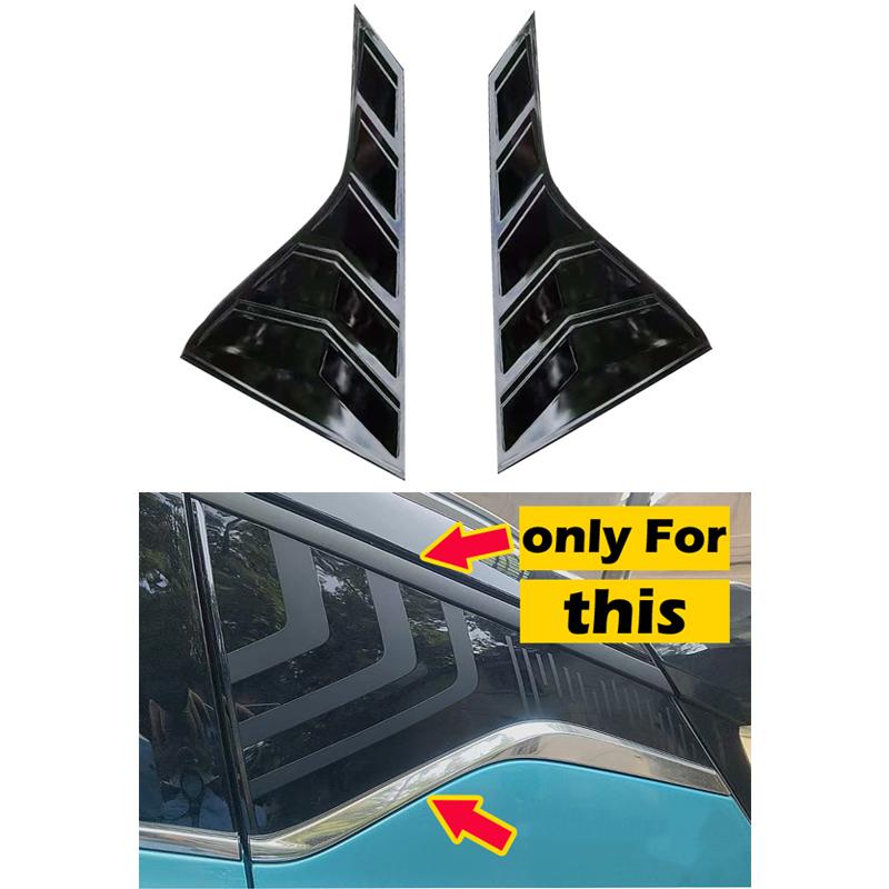 DinCh 2pcs Rear Triangular Window Decorative Shutters Louvers Spoiler Panel For Geely Coolray Cool -