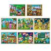 60-Piece Children's Educational Puzzle Set Featuring Jungle Adventure, Fire Rescue, and Various Cartoon Characters.