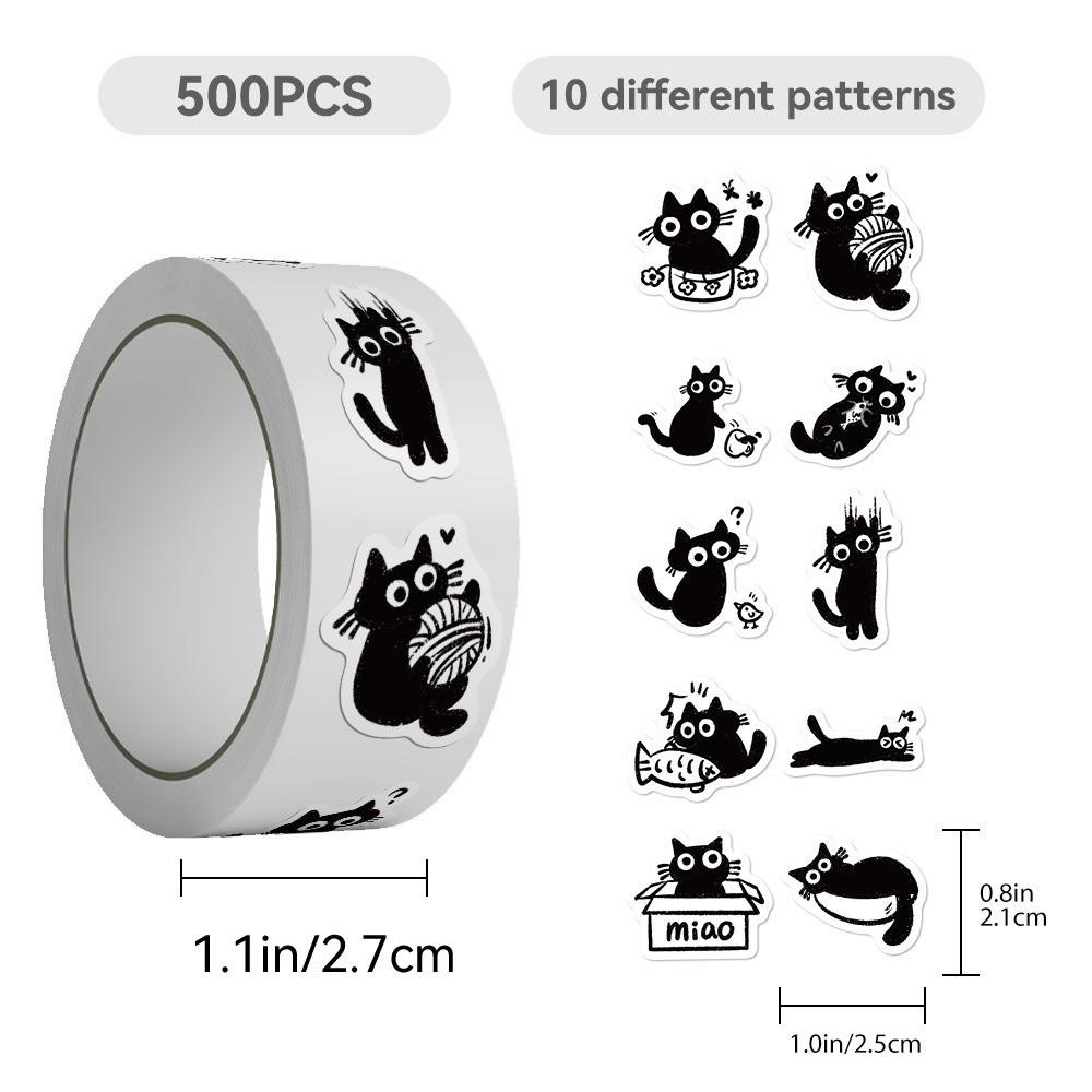 500Pcs/Roll Cartoon Design Graffiti Stickers Cute Style Roll Stickers Phone Case Decoration