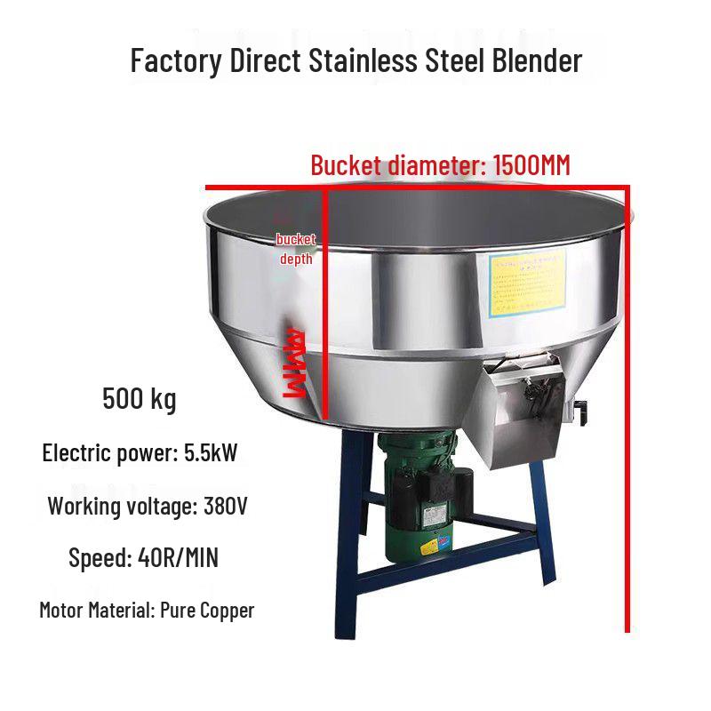 Stainless Steel Wet/Dry Farm Feed Mixer - Large Industrial Plastic Pellet Blender