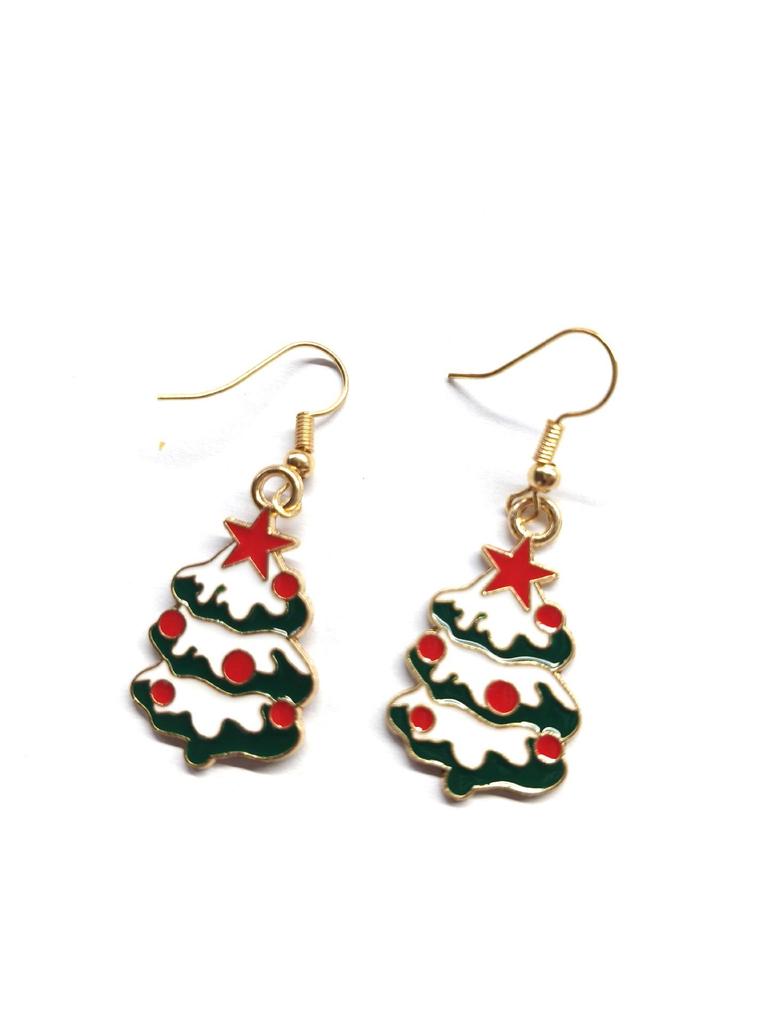 Праздничные серьги-капли с Санта-Клаусом, елкой и оленем - Милые и модные серьги с крючками