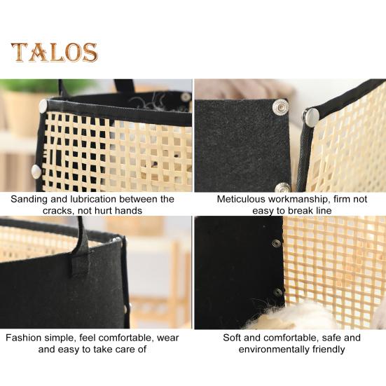 Корзина для хранения из бамбука ручной работы, большая вместимость, многоцелевой складной дизайн, корзина для белья с ручкой